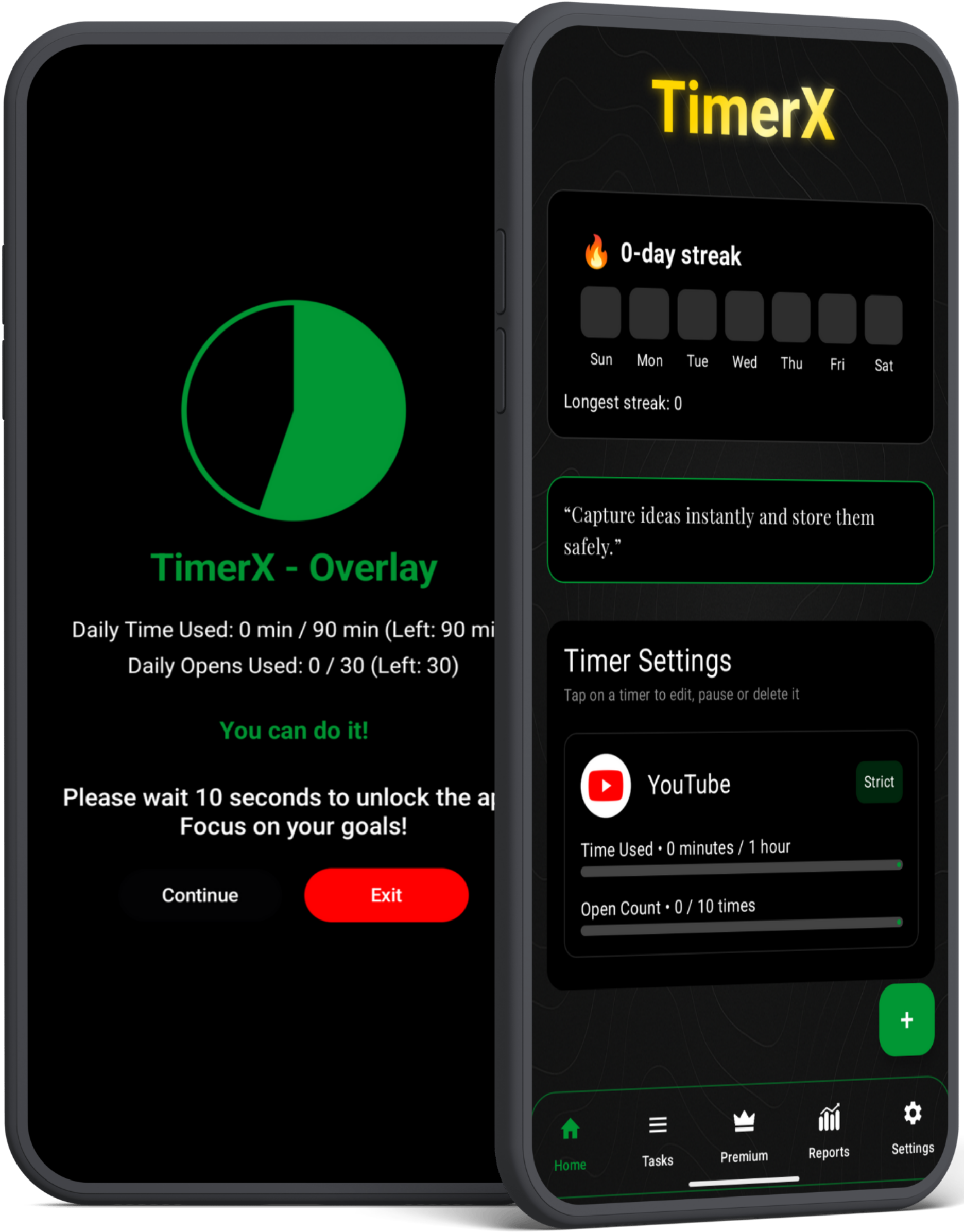 TimerX App Mockups